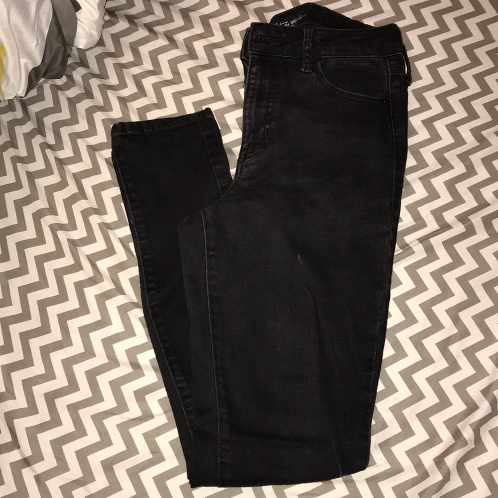 Black rusted high rise jeans